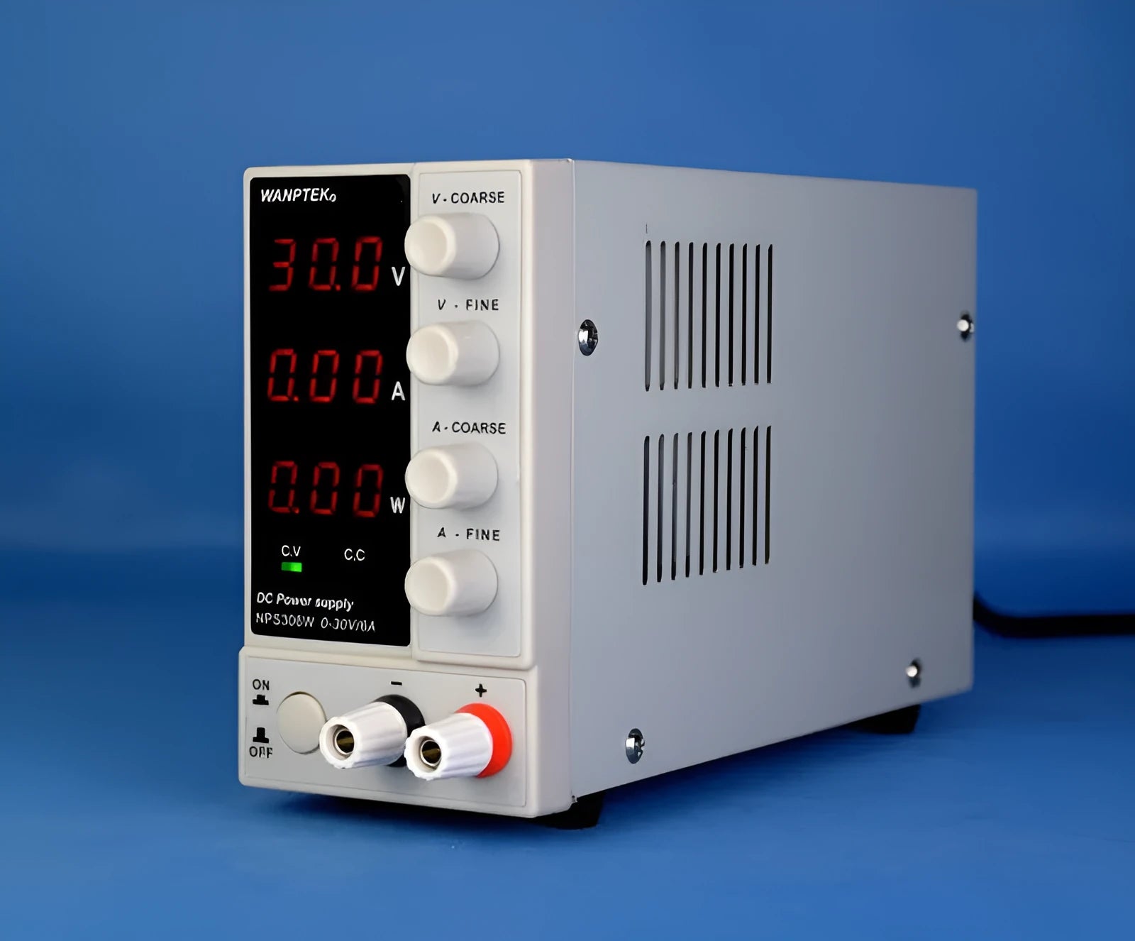 White S605W adjustable DC power supply unit for electronics repair with voltage and current dials