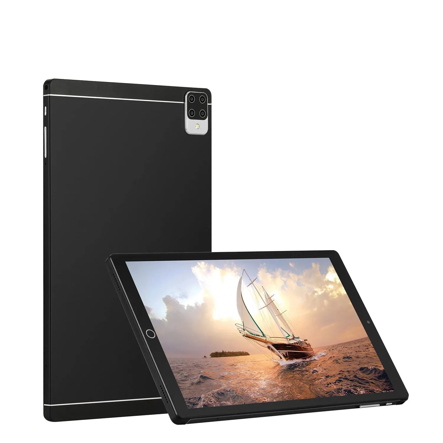 Android 15 tablet with 11.6-inch screen in green, blue, black, or orange colours, showing dual SIM and GPS features.