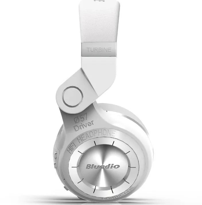 Bluetooth 4.1 headset with folding metal design, available in black and white colour options