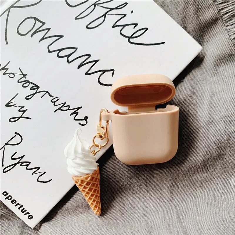 Silicone cylinder ice cream design case for AirPods 2 wireless Bluetooth headphones