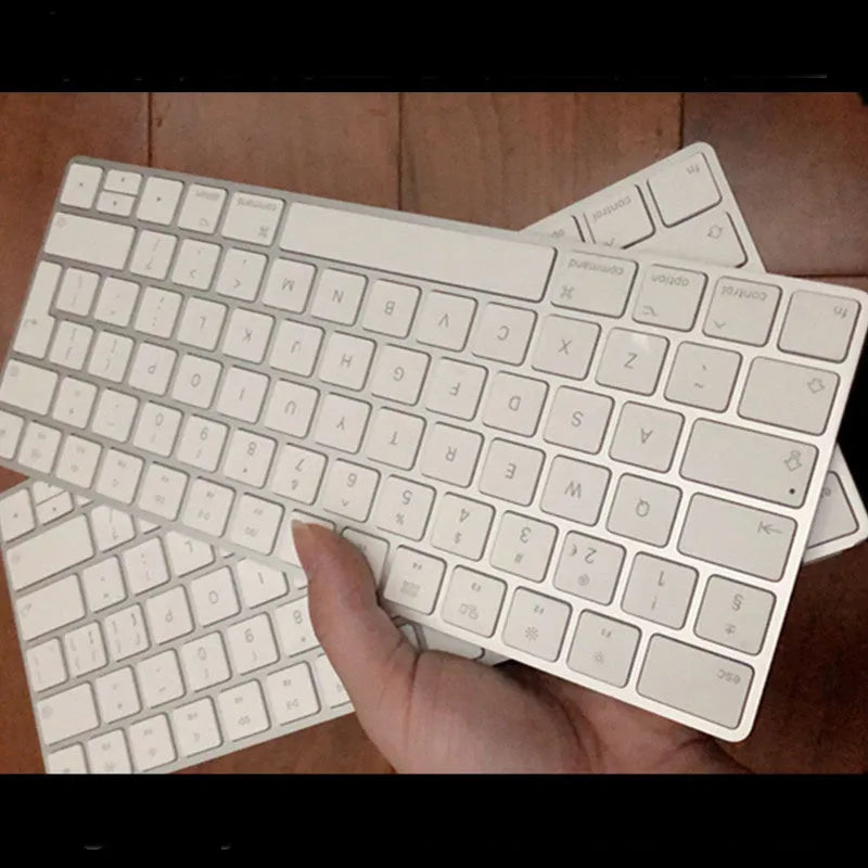 White Apple G6 ultra-thin metal Bluetooth wireless keyboard with multimedia function keys