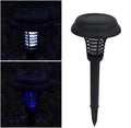 Black solar insect killing lamp with UV purple light and white LED for garden mosquito control