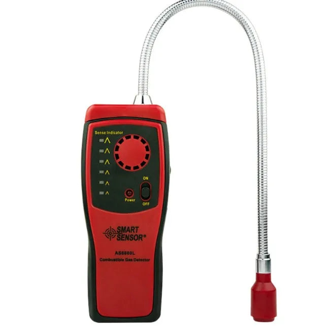 AS8800L portable flammable gas detector with LED indicator lights showing gas concentration levels