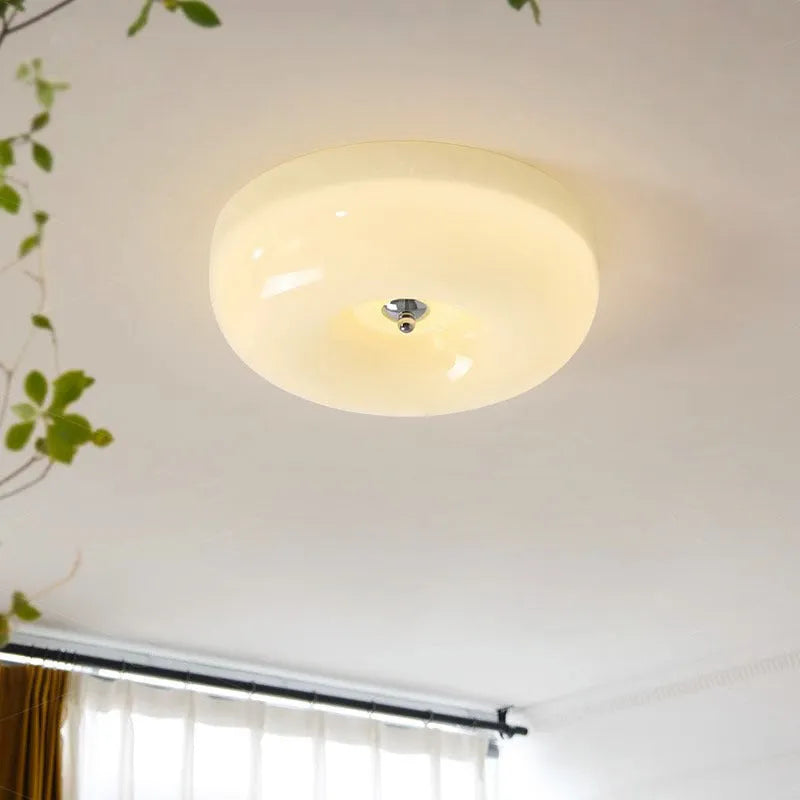 Cream style American design bedroom ceiling lamp with three-colour lighting in 30cm or 40cm diameter