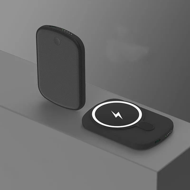 Magsafe magnetic wireless power bank in Barbie Pink, Black, White, or Purple colour options