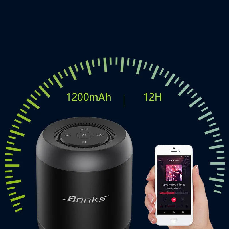 Black or white AI voice control Bluetooth speaker with buttons and USB port