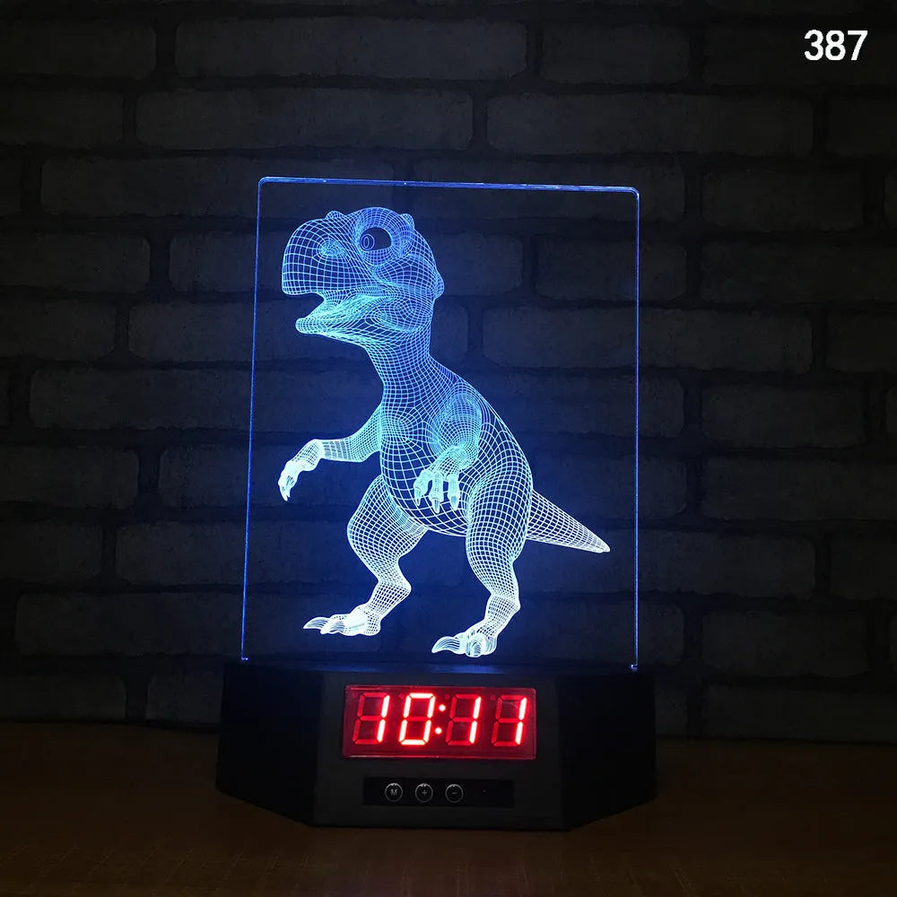 3D blue dolphin LED table night light with remote control on wooden surface