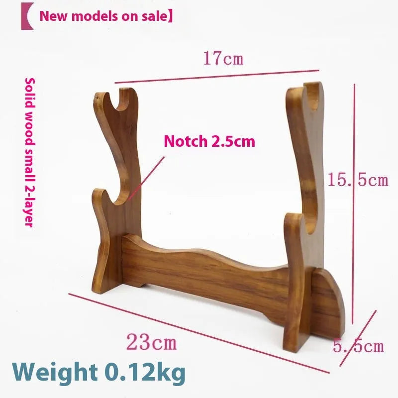 Handmade wooden Chinese style wall bracket shelf with multiple layers for display.