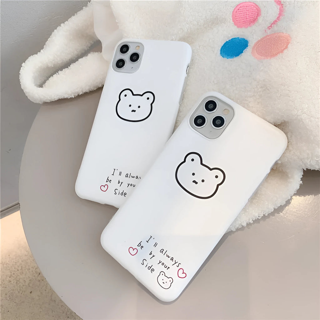 Soft silicone mobile phone case with a cartoon bear design for Apple iPhone models