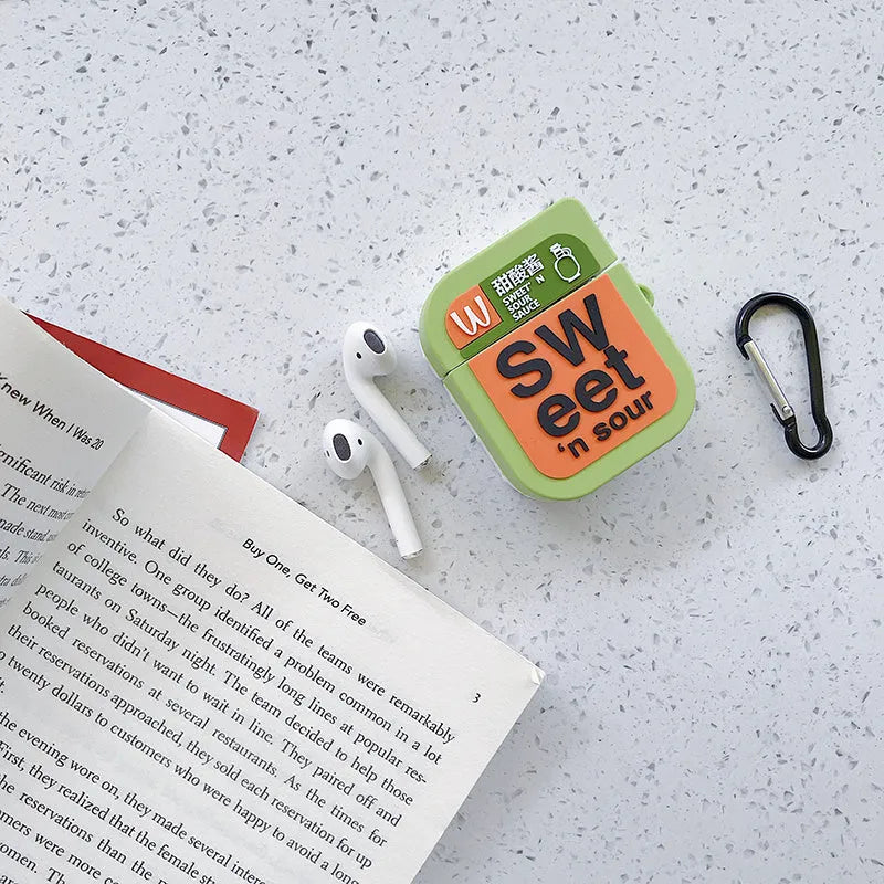 Cartoon animal silicone case for AirPods 1 and 2 charging case in seven colour options
