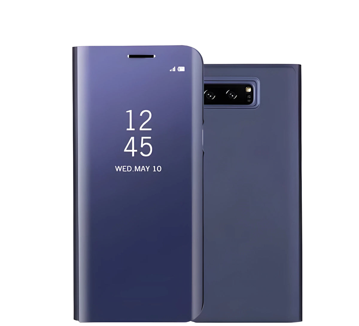 Samsung Galaxy Note20 phone case with mirror finish and integrated pull-out bracket stand.