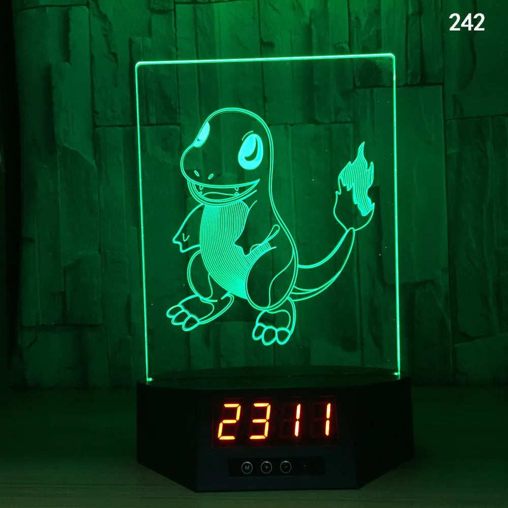 3D blue dolphin LED table night light with remote control on wooden surface