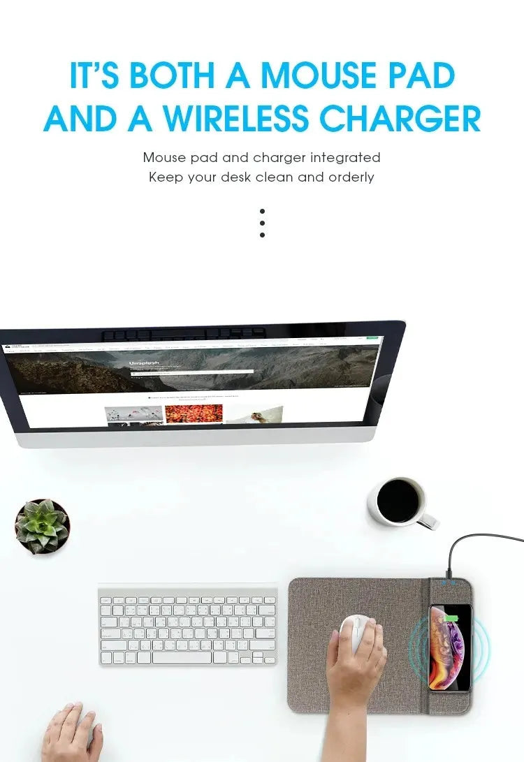 Foldable cloth phone holder showing wireless charging capability with 10W fast charging
