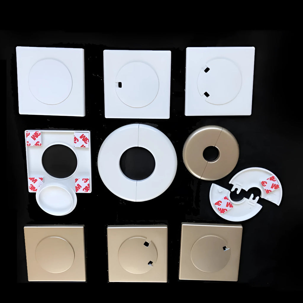 ABS decorative wall hole covering ring with 3M adhesive in multiple style options