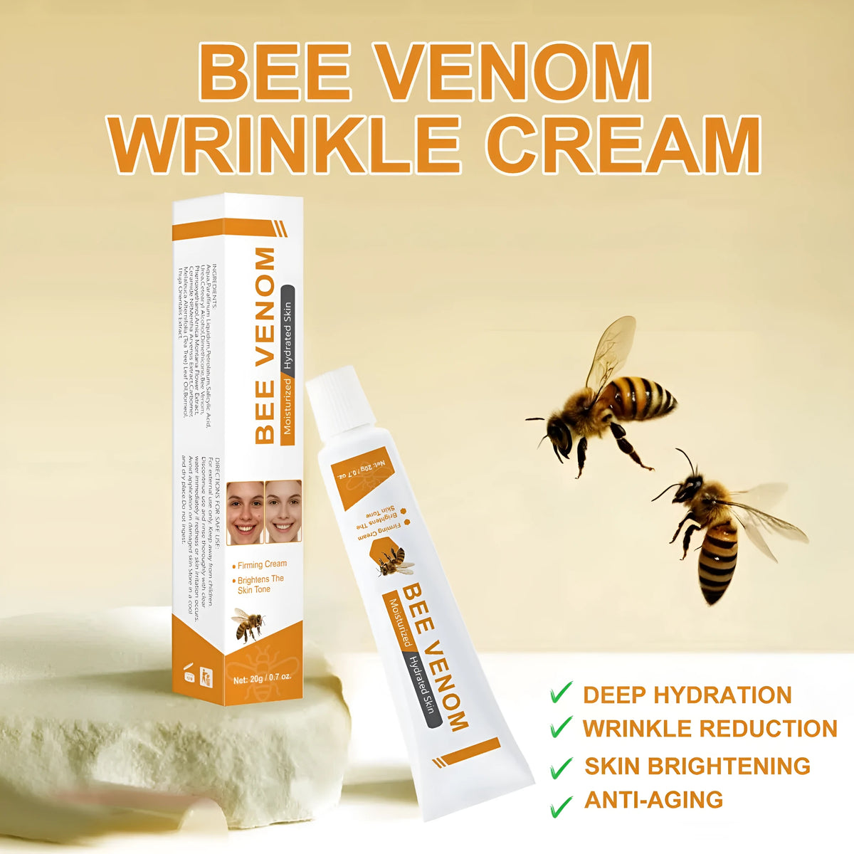 BEE facial neck cream 20g in packaging with specification code FP-A024