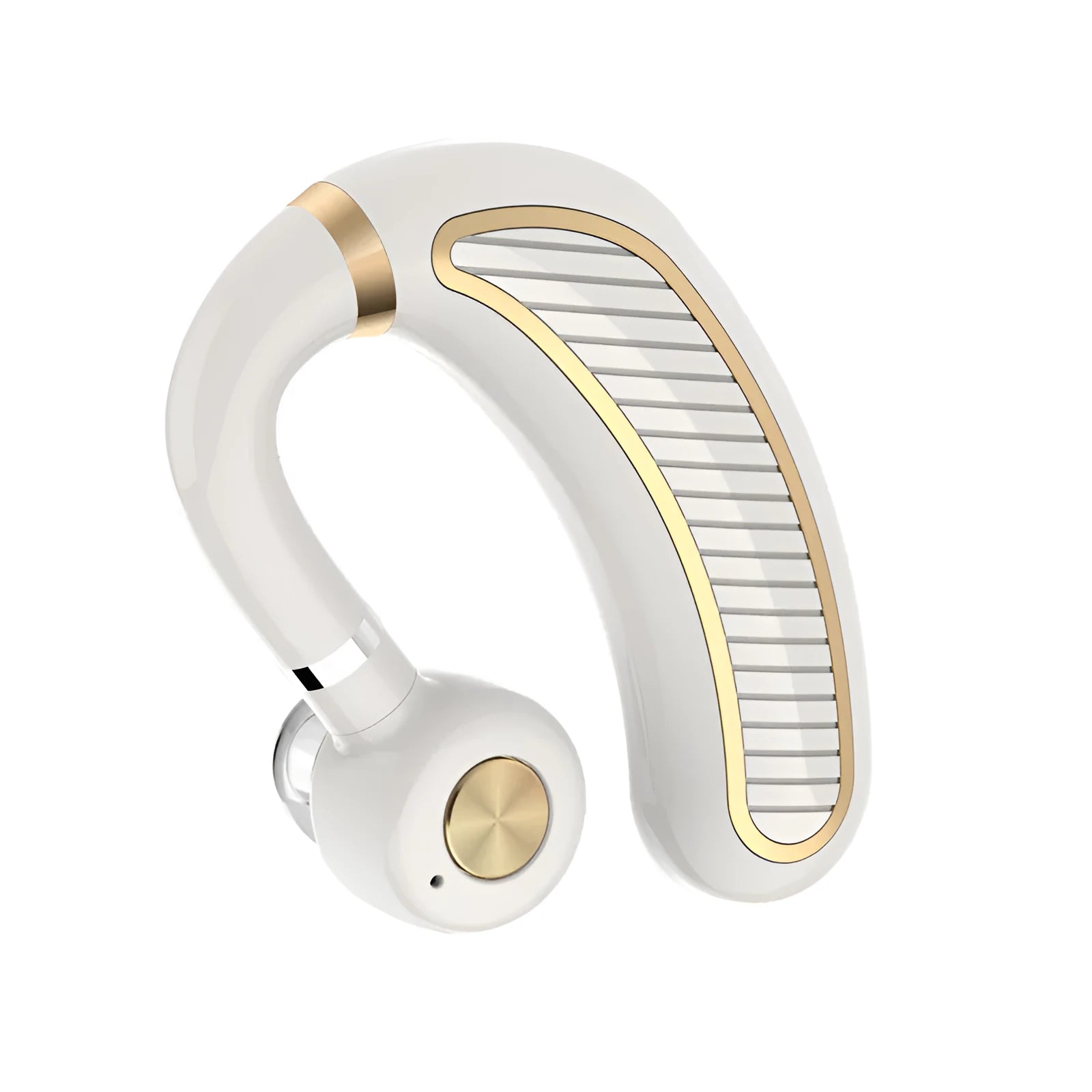 Sweatproof wireless earphones in Black Gold colour showing earpieces.