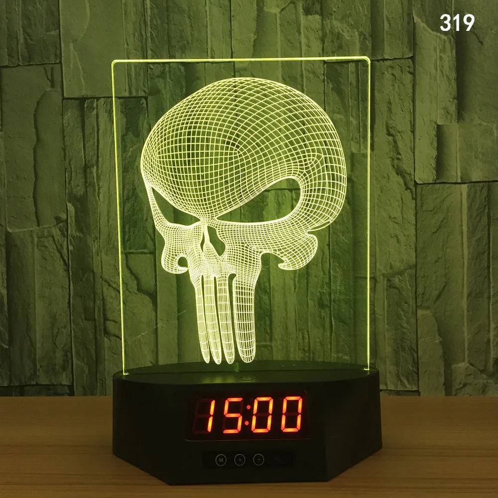 3D blue dolphin LED table night light with remote control on wooden surface