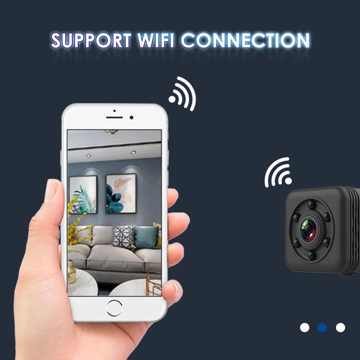 Black waterproof sports camera with MicroUSB port, for long-duration outdoor filming.