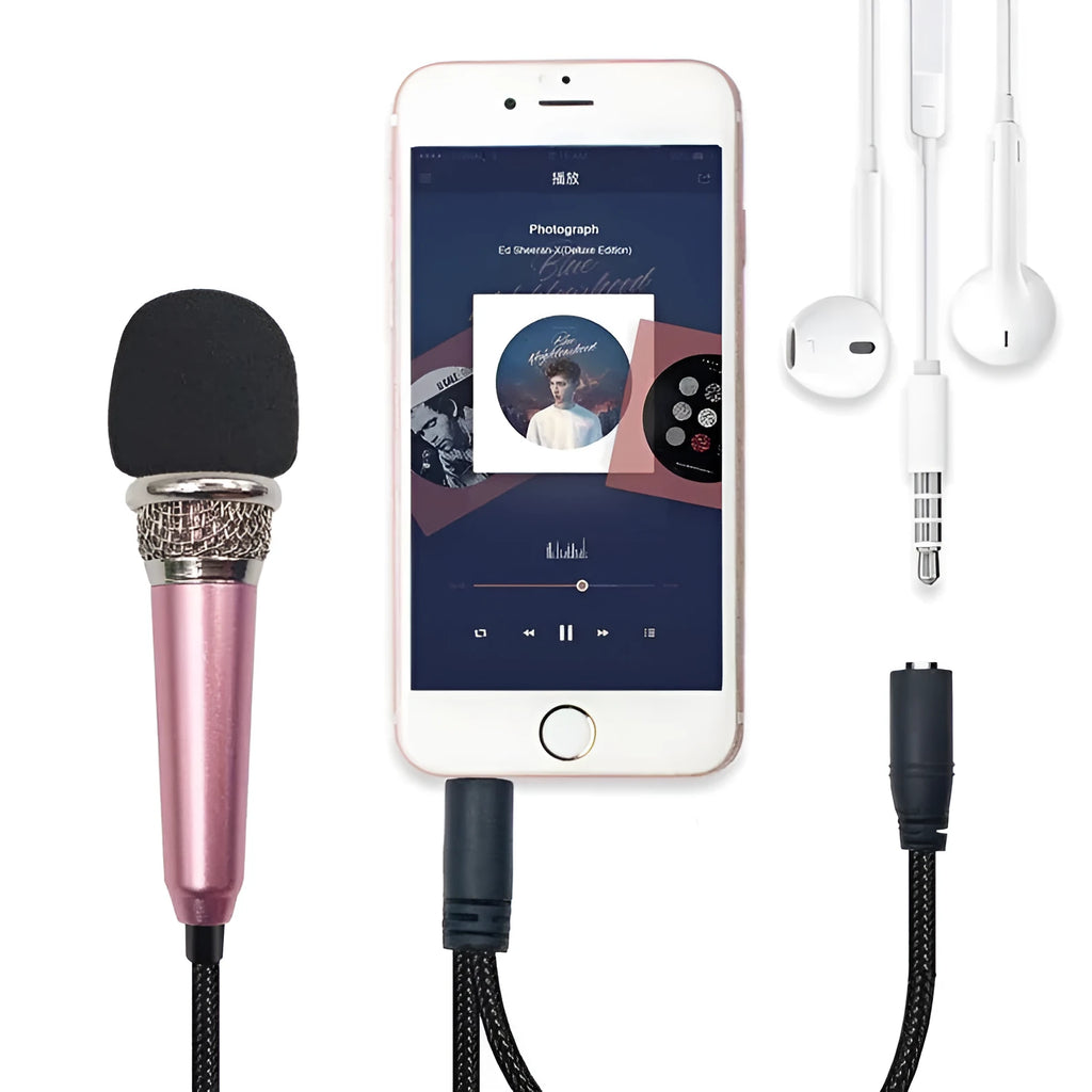 Blue T3 condenser wired karaoke microphone with 3.5mm plug for Android phones
