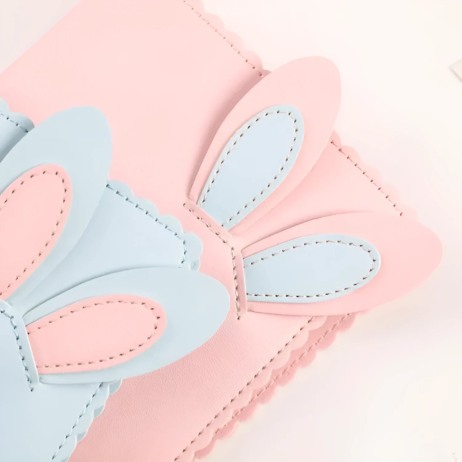 Cute Bunny mini photo album in blue, pink, or white showing compact size and PU cover