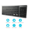 White universal Bluetooth keyboard for iPad tablets with 104 keys and ultra-thin design