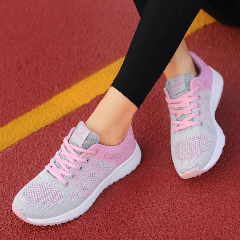 Women's white high-top casual shoes with flat board design and back lacing