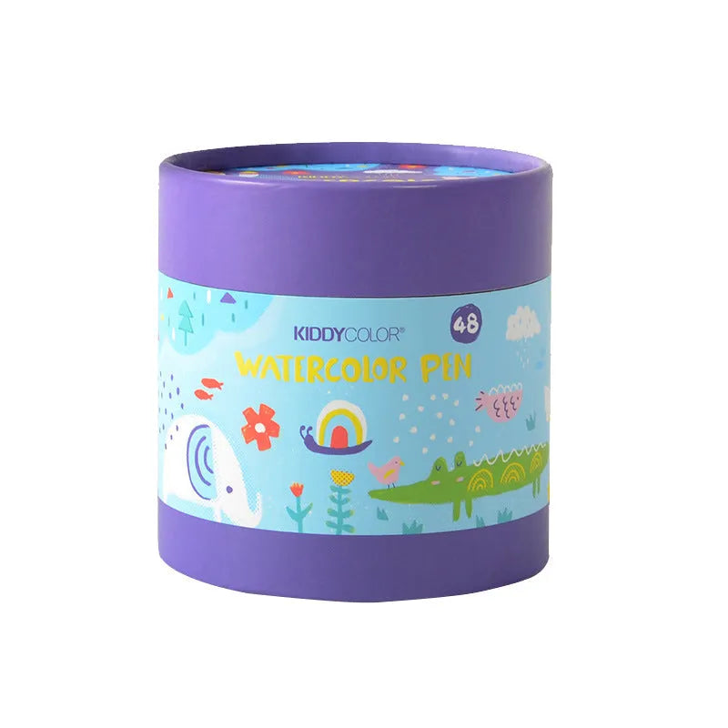 Children's washable watercolour pen set with plastic barrels in 36 or 48 colour options