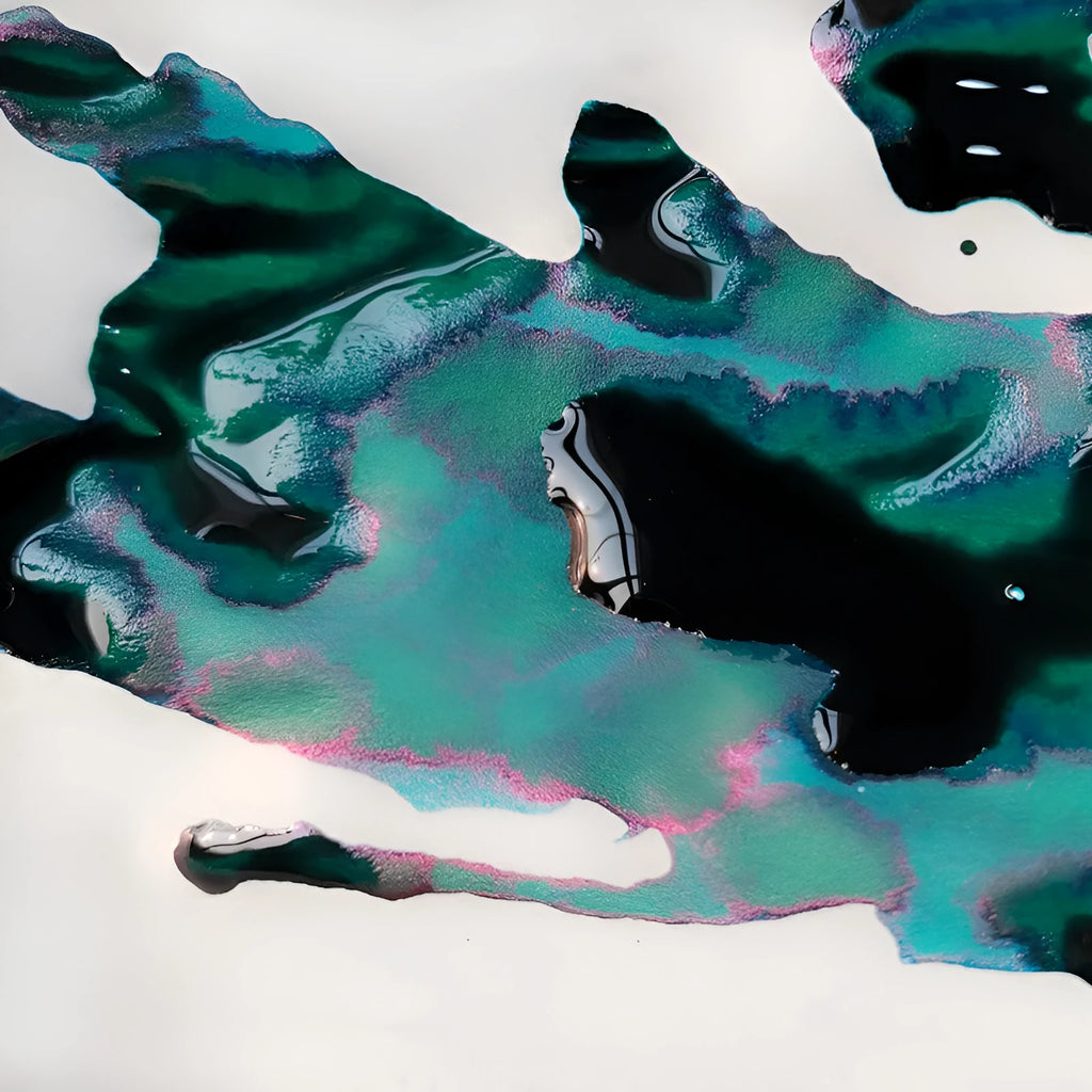 Sheen gradient fountain pen ink with gold powder finish in Red Tide and Truffle colours
