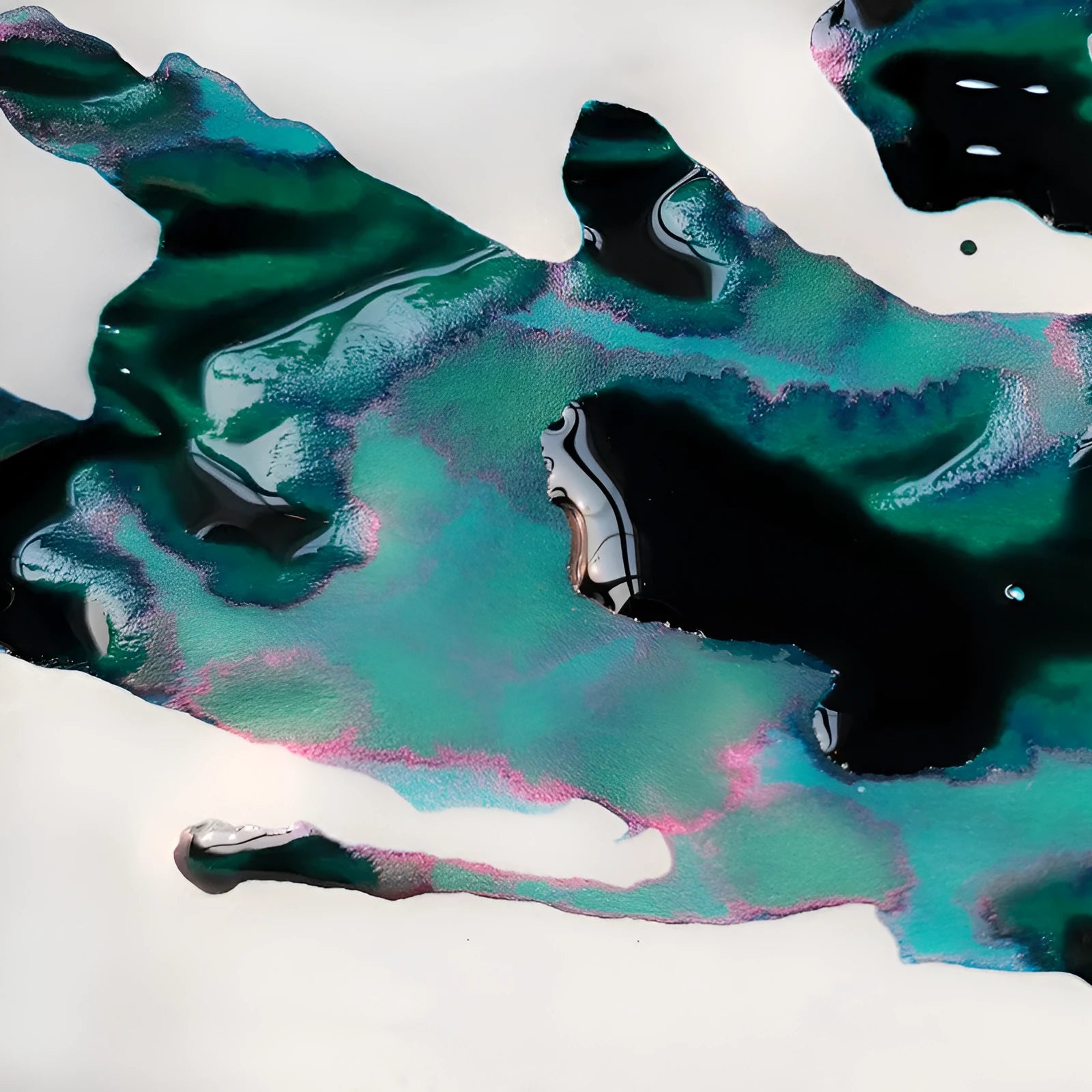 Sheen gradient fountain pen ink with gold powder finish in Red Tide and Truffle colours