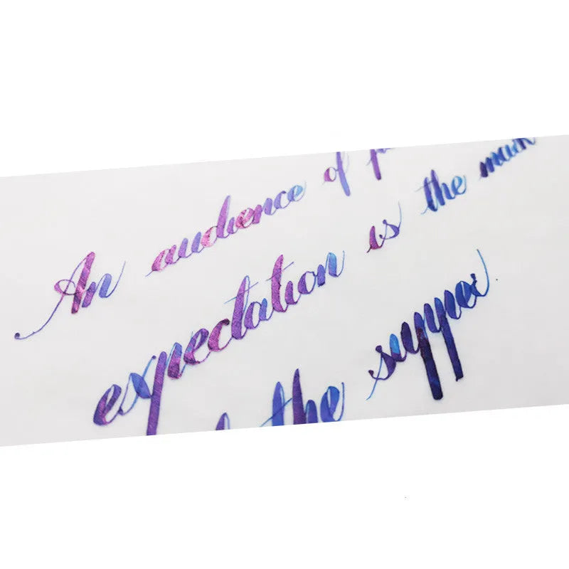 Sheen gradient fountain pen ink with gold powder finish in Red Tide and Truffle colours