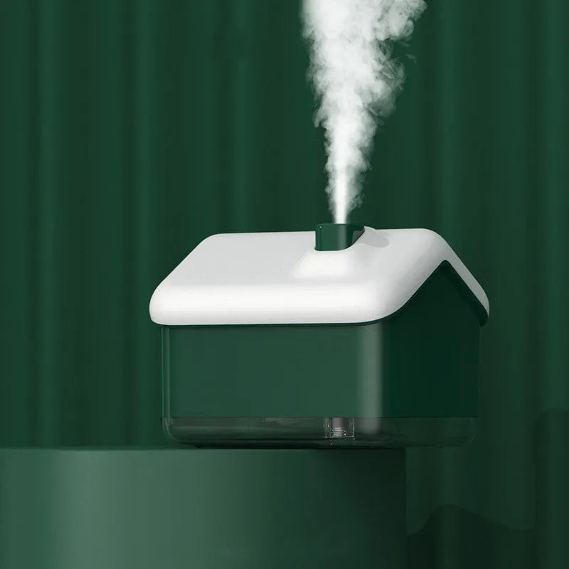 White igloo-shaped humidifier and essential oil diffuser with LED light and USB cable