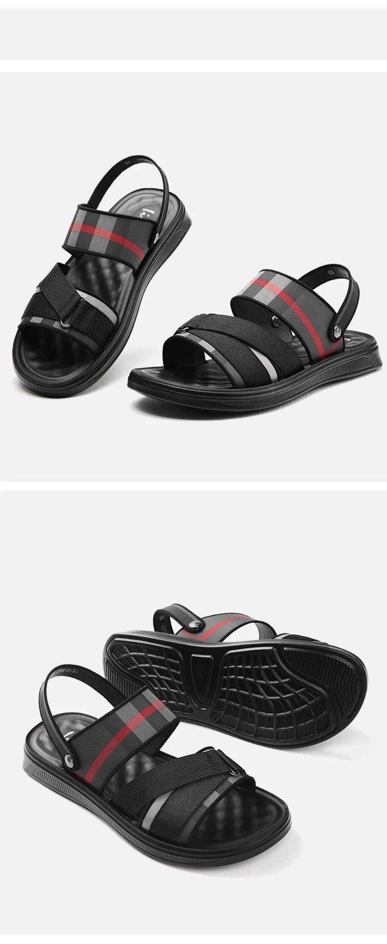 Youth sports sandals with Lycra upper and polyurethane sole, showing leisure style.