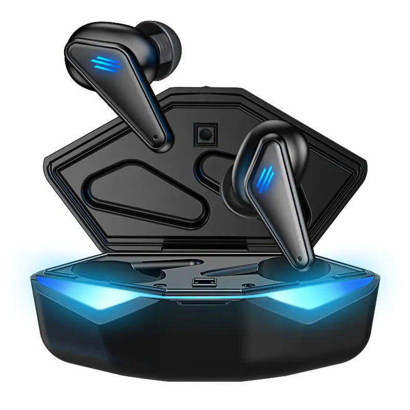 Blue K55 wireless Bluetooth gaming headset with TWS bilateral earpieces for mobile gaming
