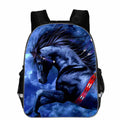 Cartoon horse head design school backpack in polyester available in multiple sizes and colours.