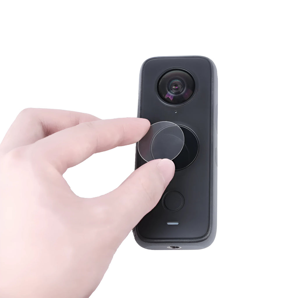 Black tempered glass screen protector for Insta360 ONE X2 camera with 97x64mm dimensions and explosion-proof film