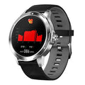 A sports waterproof bracelet with a circular 1.28-inch screen on a silicone wristband.