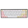 Set of 68 solid-colour PBT keycaps for a mechanical keyboard, shown in a choice of nine colours.