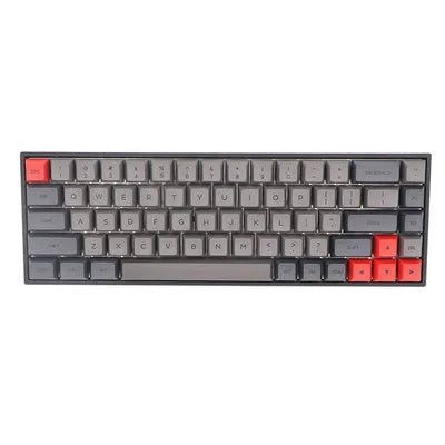 Set of 68 solid-colour PBT keycaps for a mechanical keyboard, shown in a choice of nine colours.