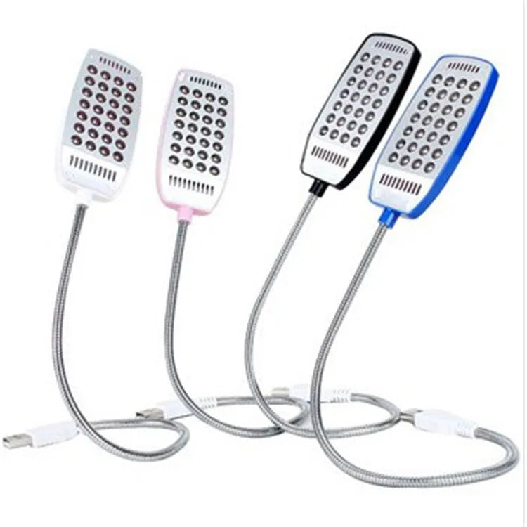 Flexible USB LED reading lamp with adjustable gooseneck in multiple colours