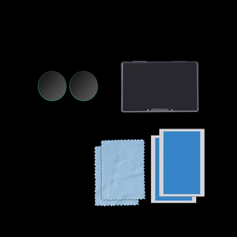 Black tempered glass screen protector for Insta360 ONE X2 camera with 97x64mm dimensions and explosion-proof film