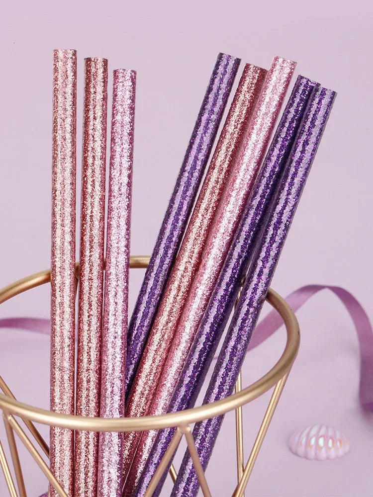 Mixed colour HB pencils in display box with purple glitter and pale pink variations
