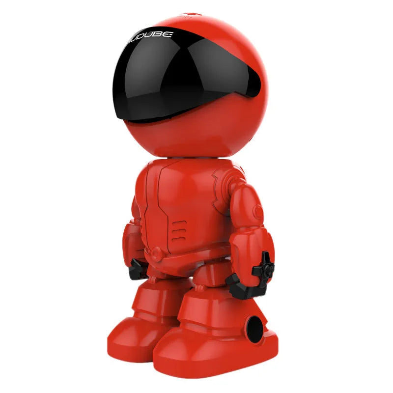 Silver plastic remote HD night vision robot surveillance camera with wide-angle lens and infrared sensors