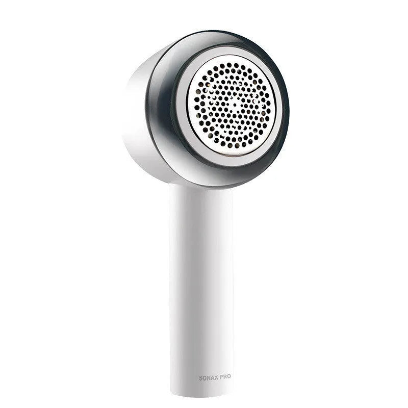 White rechargeable fabric shaver and beater for removing bobbles from clothing