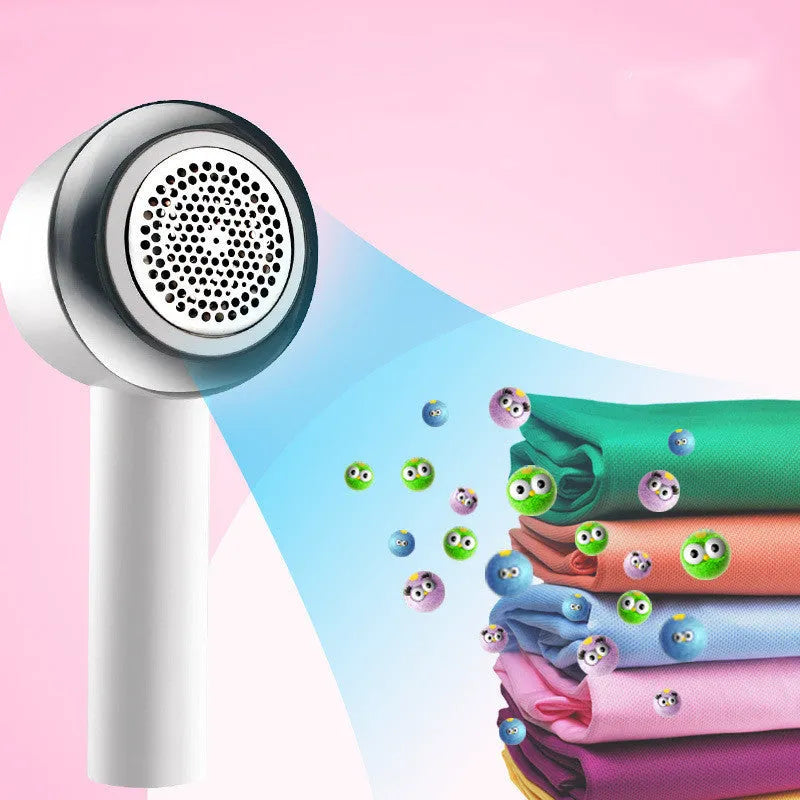 White rechargeable fabric shaver and beater for removing bobbles from clothing