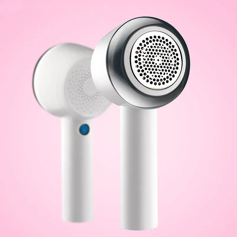 White rechargeable fabric shaver and beater for removing bobbles from clothing