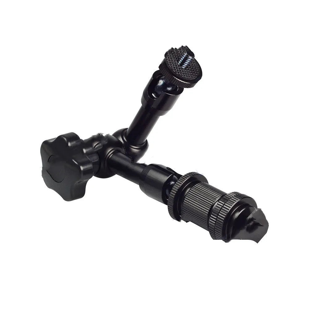 Black metal 7-inch magic friction arm with ball heads for mounting DSLR camera accessories