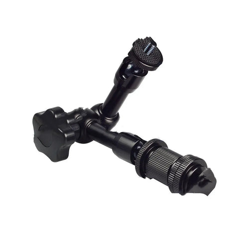 Black metal 7-inch magic friction arm with ball heads for mounting DSLR camera accessories