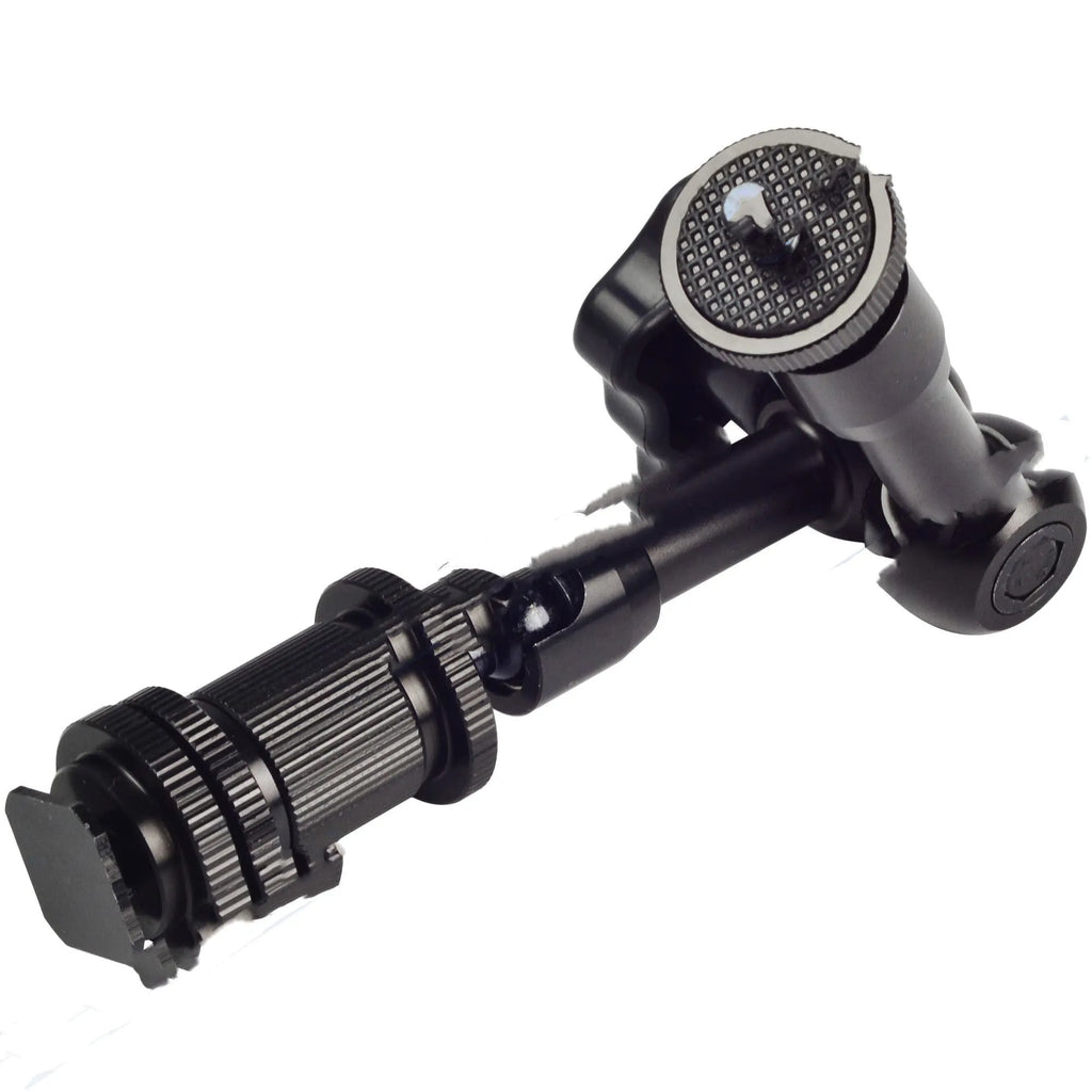 Black metal 7-inch magic friction arm with ball heads for mounting DSLR camera accessories