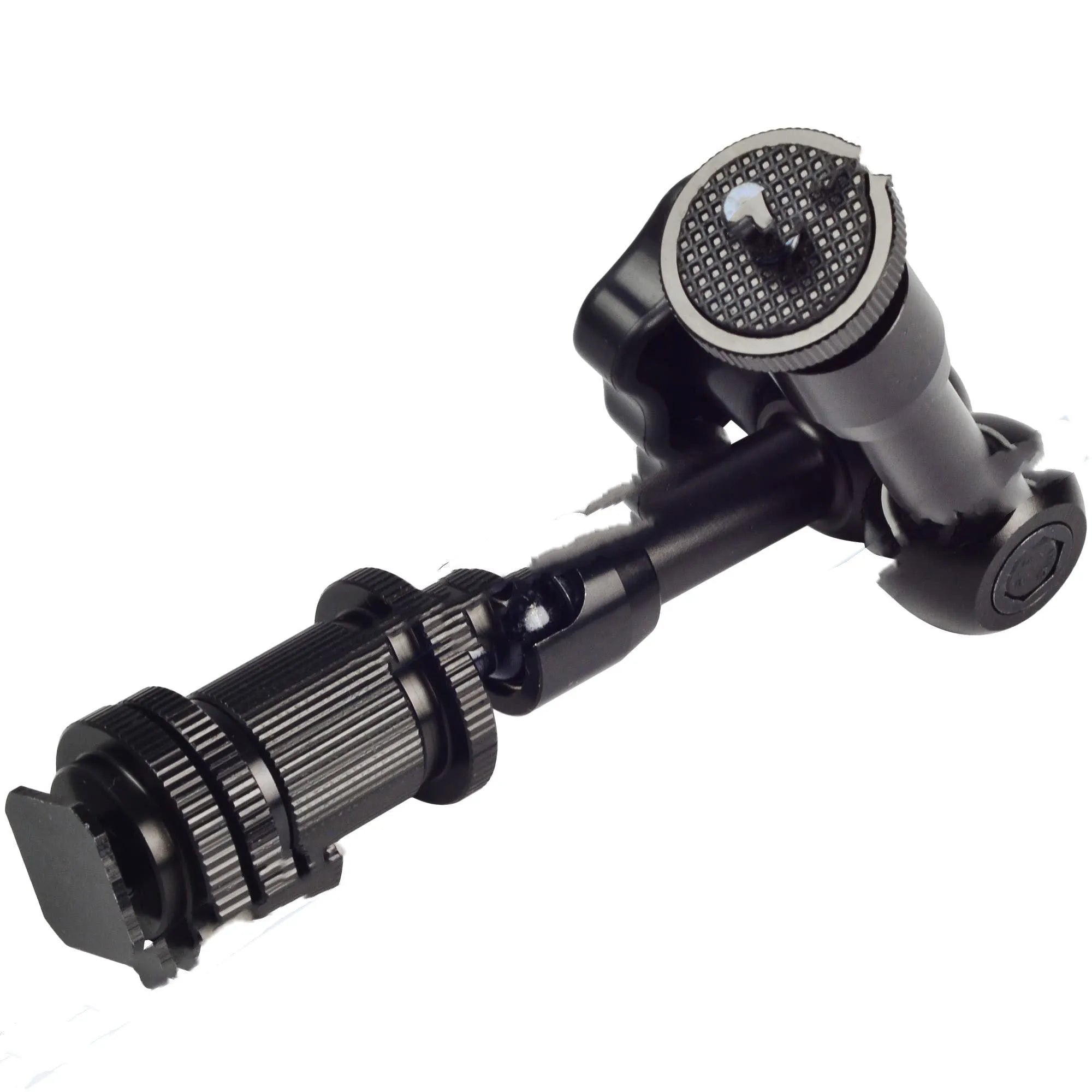 Black metal 7-inch magic friction arm with ball heads for mounting DSLR camera accessories