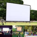 150-inch 4:3 white polyester folding projector screen shown unfolded